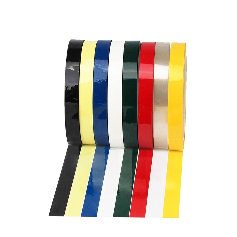 IFNOW Dry Erase Tape Whiteboard Pinstripe Tape - 8 Multi-Color Vinyl Tape for Gym Floor, Chart & Whiteboard Marking | Waterproof, No-Residue PET Adhesive - Image 1